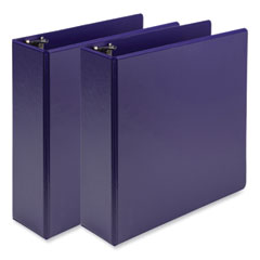 Samsill® Earth's Choice Plant-Based Economy Round Ring View Binders, 3 Rings, 3" Capacity, 11 x 8.5, Purple, 2/Pack