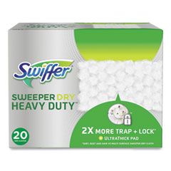 Swiffer® Heavy-Duty Dry Refill Cloths, 10.3 x 7.8, White, 20/Pack, 4 Packs/Carton