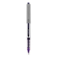 uniball® VISION Roller Ball Pen, Stick, Fine 0.7 mm, Violet Ink,  Silver/Violet/Clear Barrel, Dozen