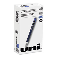 uniball® Jetstream Retractable Hybrid Gel Pen, Fine 0.7 mm, Blue Ink, Blue/Silver Barrel