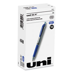Signo Gel Pen, Retractable, Medium 0.7 mm, Blue Ink, Silver/Blue Barrel, Dozen