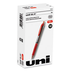 Signo Gel Pen, Retractable, Medium 0.7 mm, Red Ink, Silver/Red Barrel, Dozen
