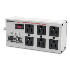 Tripp Lite by Eaton Isobar Surge Protector, 6 AC Outlets, 6 ft Cord, 3,330 J, Light Gray