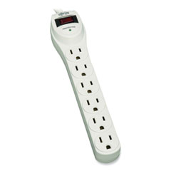 Tripp Lite Protect It! Home Computer Surge Protector, 6 AC Outlets, 2 ft Cord, 180 J, Light Gray