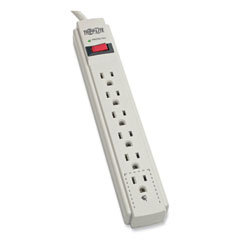 Tripp Lite Protect It! Surge Protector, 6 AC Outlets, 4 ft Cord, 790 J, Light Gray