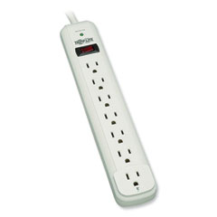 Tripp Lite Protect It! Surge Protector, 7 AC Outlets, 12 ft Cord, 1,080 J, Light Gray