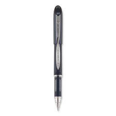 uniball® Jetstream Hybrid Gel Pen, Stick, Fine 0.7 mm, Black Ink, Black/Silver Barrel
