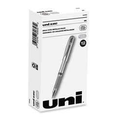 uniball® IMPACT Gel Pen, Stick, Medium 1 mm, Silver Metallic Ink, Silver Barrel