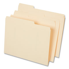 Universal® Top Tab File Folders, 1/3-Cut Tabs: Assorted, Letter Size, 0.75" Expansion, Manila, 50/Box