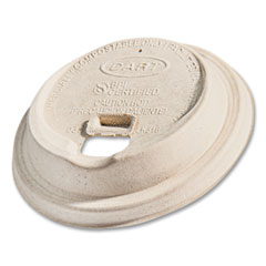Dart® Fiber Lids for Paper Cups, ProPlanet Seal, Fits 10 oz to 24 oz Cups, Tan, 1,000/Carton