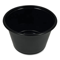 Boardwalk® Souffle/Portion Cups, 4 oz, Polypropylene, Black, 2,500/Carton