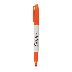 Sharpie® Fine Tip Permanent Marker, Fine Bullet Tip, Orange, Dozen