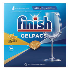 FINISH® Dish Detergent Gelpacs, Orange Scent, 54/Box