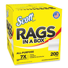 Scott® Rags in a Box, POP-UP Box, 12 x 9, White, 200/Box