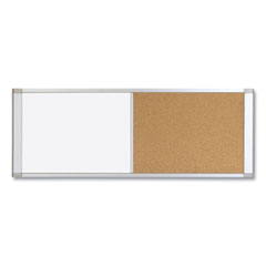 MasterVision® Combo Cubicle Workstation Dry Erase/Cork Board, 36 x 18, Tan/White Surface, Aluminum Frame