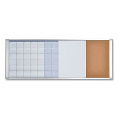 MasterVision® Magnetic Calendar Combo Board, 48 x 18, White Surface, Aluminum Frame