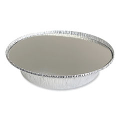 Round Aluminum To-Go Containers with Lid, 24 oz, 7" Diameter x 1.47"h, Silver 200/Carton