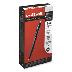 uniball® 207 BLX Series Gel Pen, Retractable, Medium 0.7 mm, Blue-Infused Black Ink, Black/Blue/Smoke Barrel