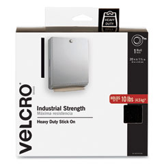 VELCRO® Brand Industrial-Strength Heavy-Duty Fasteners with Dispenser Box, 2" x 15 ft, Black