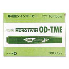 Mono Twin Bold Permanent Marker, Fine/Broad Tips, Blue, 10/Box