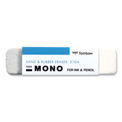 Tombow® Mono® Sand and Rubber Eraser, For Pencil/Ink Marks, Rectangular Block, Medium, White