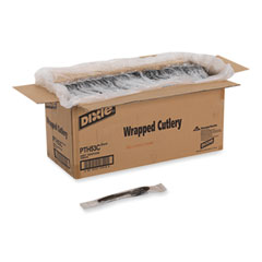 Dixie® Individually Wrapped Heavyweight Teaspoons, Polypropylene, Black, 1,000/Carton