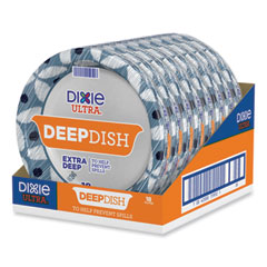 Dixie® Ultra® Deep Dish Paper Plate, 9.56" dia, Blue/Yellow, 18/Pack