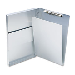 Saunders Snapak Aluminum Side-Open Forms Folder, 0.5" Clip Capacity, Holds 8.5 x 14 Sheets, Silver