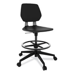 Commute Extended Height Task Chair, Supports Up to 275 lb, 22.25" to 32.25" Seat Height, Black Seat, Black Back, Black Base