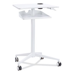 Safco® VUM Mobile Workstation, 30.75" x 22.28" x 36.12" to 48.25", White, Ships in 1-3 Business Days