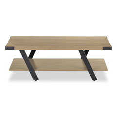 Coffee Table, Rectangular, 48 x 23.75 x 16, Sand Dune Top, Black Base, Ships in 1-3 Business Days