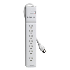 Belkin® Home/Office Surge Protector, 7 AC Outlets, 6 ft Cord, 2,320 J, White