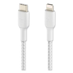 Belkin® BOOST CHARGE Braided Apple Lightning to USB-C ChargeSync Cable, 3.3 ft, White