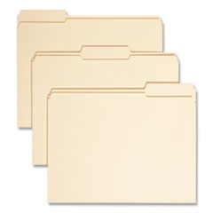 Smead™ 100% Recycled Reinforced Top Tab File Folders, 1/3-Cut Tabs: Assorted, Letter Size, 0.75" Expansion, Manila, 100/Box