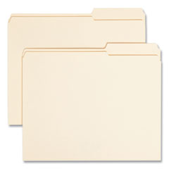 Smead™ Reinforced Guide Height File Folders, 2/5-Cut Tabs: Right Position, Letter Size, 0.75" Expansion, Manila, 100/Box
