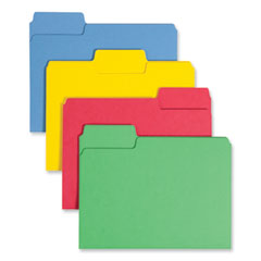 Smead™ SuperTab Colored File Folders, 1/3-Cut Tabs: Assorted, Letter Size, 0.75" Expansion, 14-pt Stock, Assorted Colors, 50/Box
