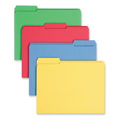 Smead™ Reinforced Top Tab Colored File Folders, 1/3-Cut Tabs: Assorted, Letter Size, 0.75" Expansion, Assorted Colors, 12/Pack