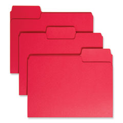 Smead™ SuperTab Colored File Folders, 1/3-Cut Tabs: Assorted, Letter Size, 0.75" Expansion, 11-pt Stock, Red, 100/Box