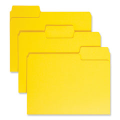 Smead™ SuperTab Colored File Folders, 1/3-Cut Tabs: Assorted, Letter Size, 0.75" Expansion, 11-pt Stock, Yellow, 100/Box