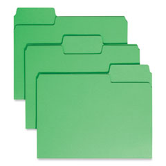 Smead™ SuperTab Colored File Folders, 1/3-Cut Tabs: Assorted, Letter Size, 0.75" Expansion, 11-pt Stock, Green, 100/Box