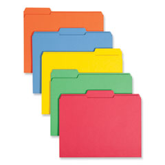 Smead™ Reinforced Top Tab Colored File Folders, 1/3-Cut Tabs: Assorted, Letter Size, 0.75" Expansion, Assorted Colors, 100/Box