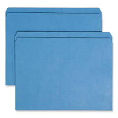 Smead™ Reinforced Top Tab Colored File Folders, Straight Tabs, Letter Size, 0.75" Expansion, Blue, 100/Box