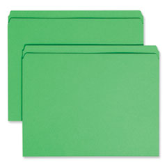 Smead™ Reinforced Top Tab Colored File Folders, Straight Tabs, Letter Size, 0.75" Expansion, Green, 100/Box