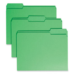 Smead™ Colored File Folders, 1/3-Cut Tabs: Assorted, Letter Size, 0.75" Expansion, Green, 100/Box