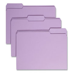 Smead™ Colored File Folders, 1/3-Cut Tabs: Assorted, Letter Size, 0.75" Expansion, Lavender, 100/Box