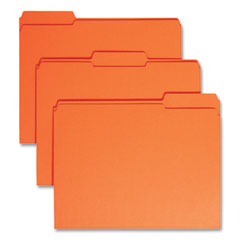 Smead™ Reinforced Top Tab Colored File Folders, 1/3-Cut Tabs: Assorted, Letter Size, 0.75" Expansion, Orange, 100/Box