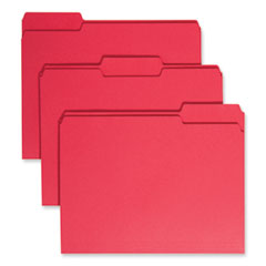 Smead™ Colored File Folders, 1/3-Cut Tabs: Assorted, Letter Size, 0.75" Expansion, Red, 100/Box