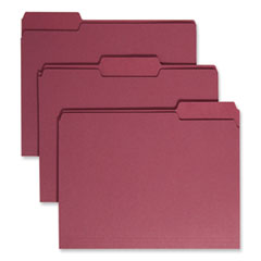 Colored File Folders, 1/3-Cut Tabs: Assorted, Letter Size, 0.75" Expansion, Maroon, 100/Box