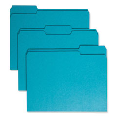 Smead™ Colored File Folders, 1/3-Cut Tabs: Assorted, Letter Size, 0.75" Expansion, Teal, 100/Box
