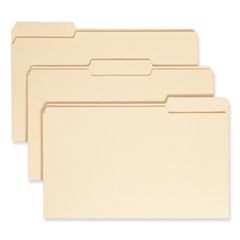 Smead™ 100% Recycled Manila Top Tab File Folders, 1/3-Cut Tabs: Assorted, Legal Size, 0.75" Expansion, Manila, 100/Box